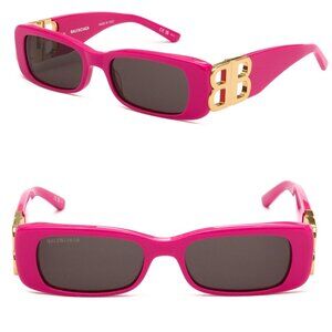Hot Pink and Gold Balenciaga sunglasses